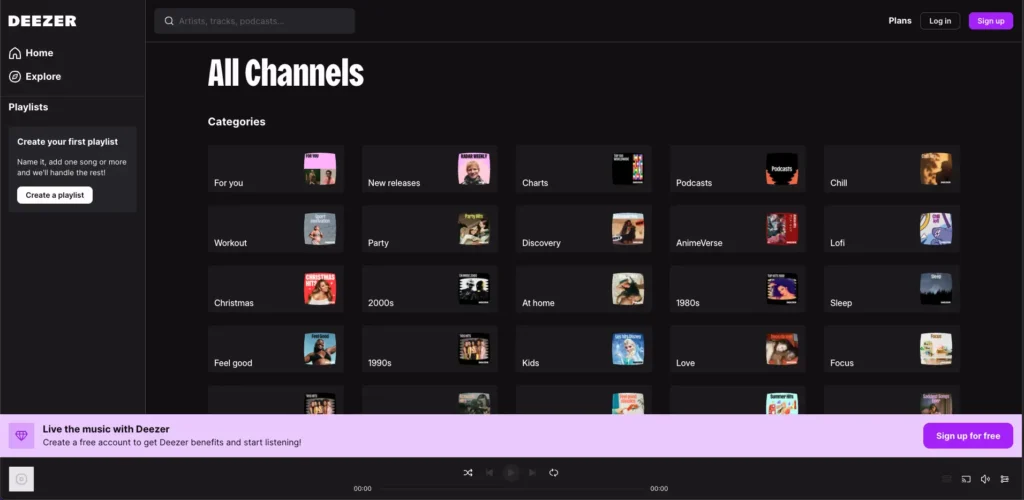 Deezer music dashboard
