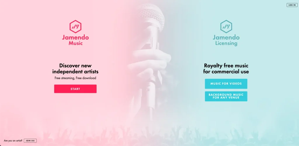 Jamendo music dashboard