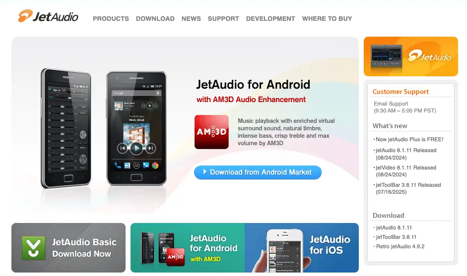 JetAudio music dashboard