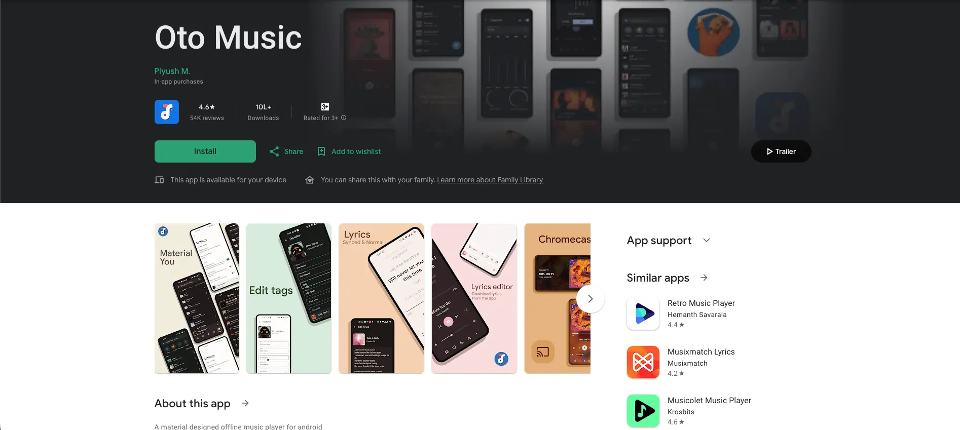Oto music dashboard