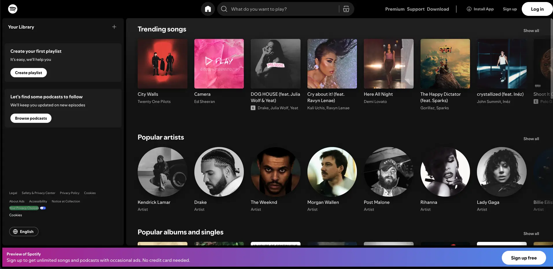 Spotify music dashboard