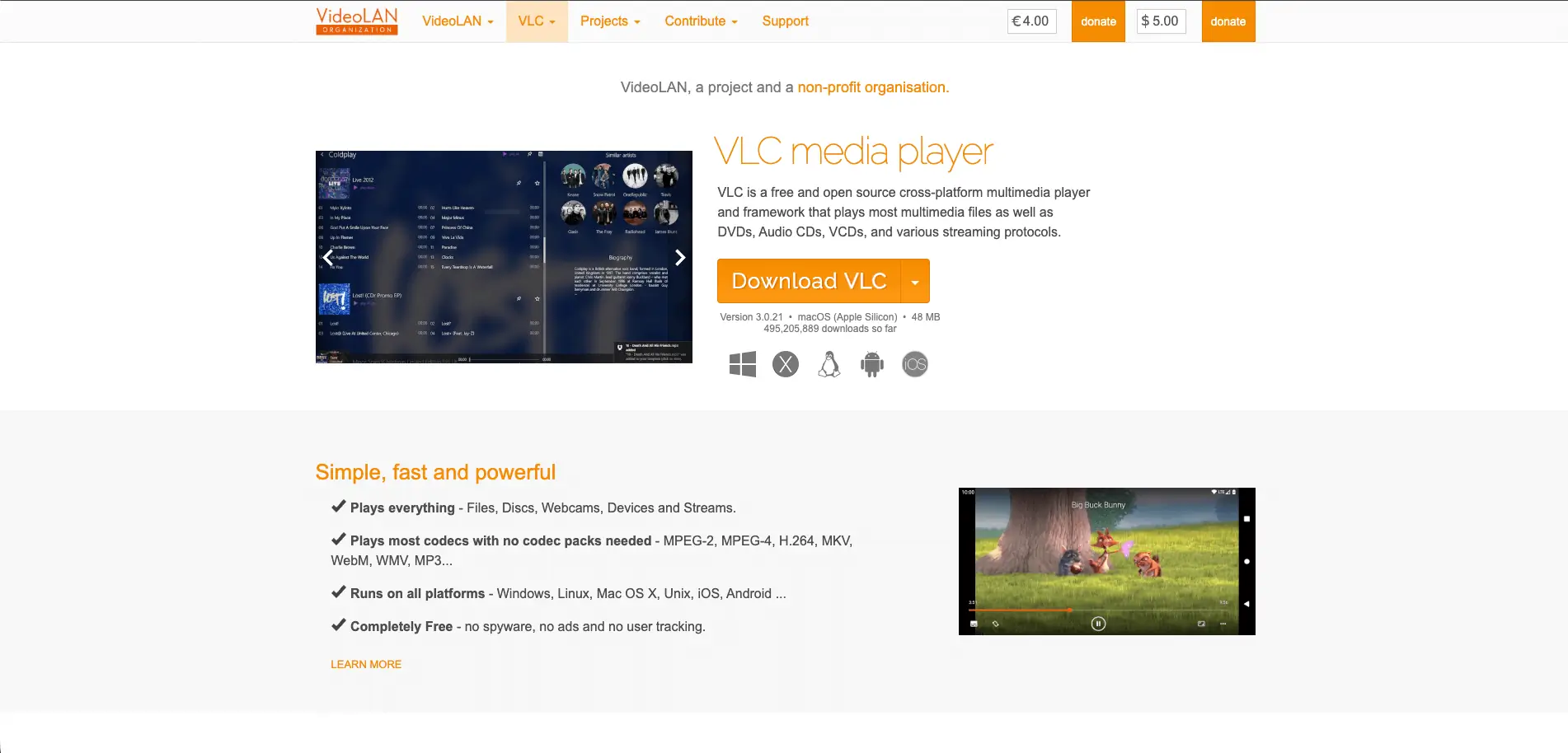 VLC music dashboard