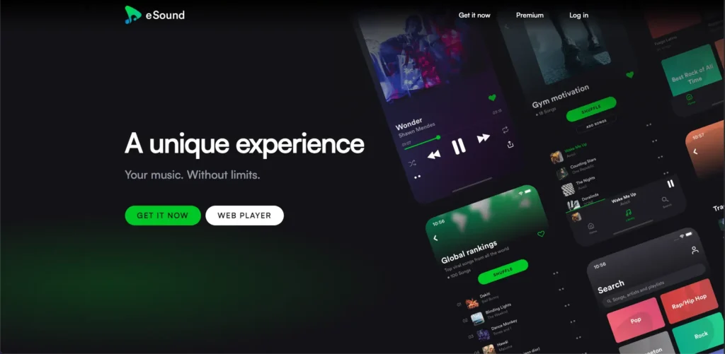 eSound music dashboard